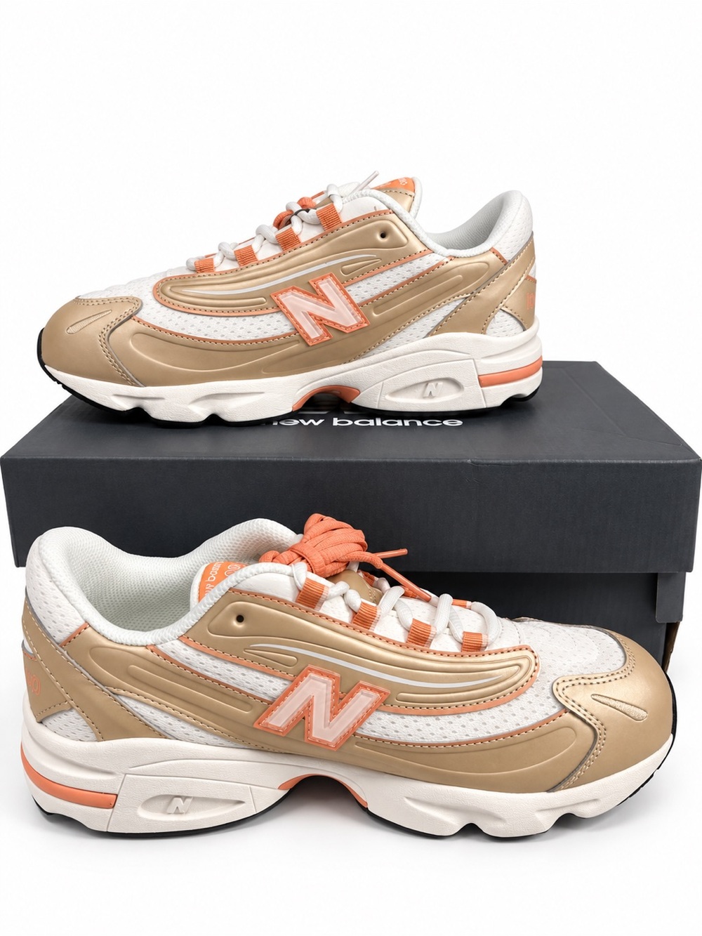New Balance 1000 GC1000FP Big Kids 7 Women 8.5 White Gold Orange New Box